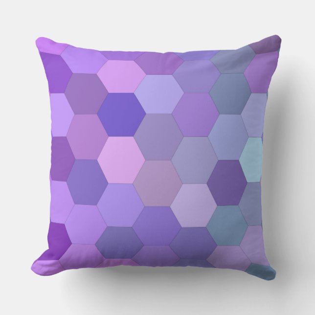 lila Hexagon Kissen (Vorderseite)