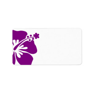 Lila Hibisken Hochzeitskennzeichen Adressaufkleber