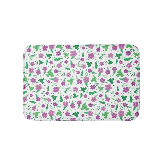Lila Hibiskus Badematte (Vorderseite)