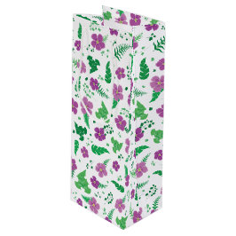 Lila Hibiskus Geschenktüte Für Weinflaschen