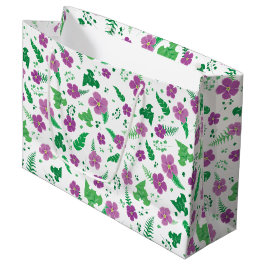 Lila Hibiskus Große Geschenktüte