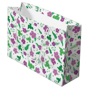 Lila Hibiskus Große Geschenktüte