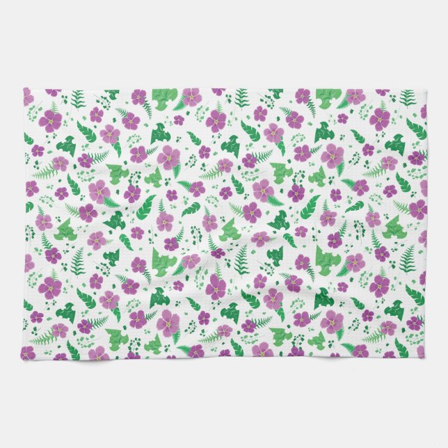 Lila Hibiskus Handtuch (Horizontal)