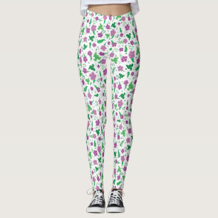 Lila Hibiskus Leggings