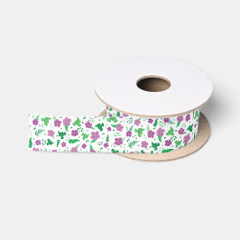 Lila Hibiskus Satinband