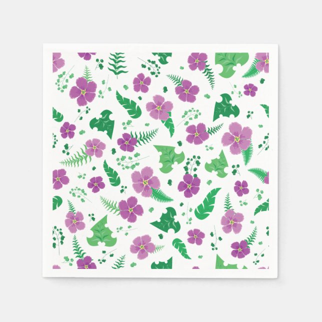 Lila Hibiskus Serviette (Vorderseite)