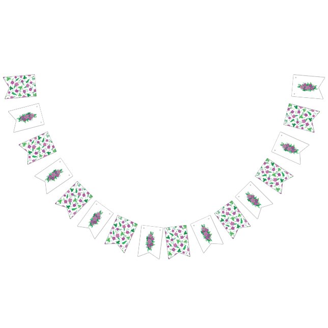 Lila Hibiskus Wimpelkette (Alle)