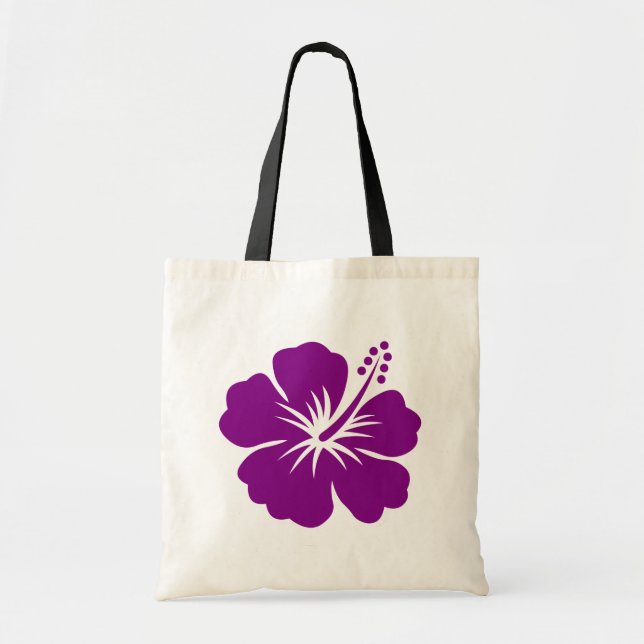 Lila Hibiskusaloha Blume Tragetasche (Vorne)