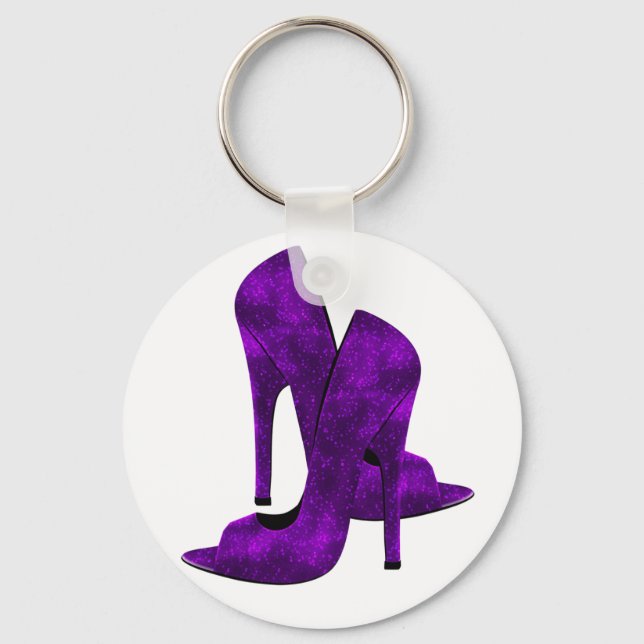 Lila High Heel Schuhe Schlüsselanhänger (Vorderseite)