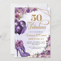 Lila High Heels und rosa Blume und Ballons