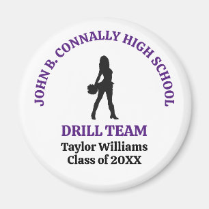 Lila High School Drill-Team-Tänzerin Personalisier Magnet