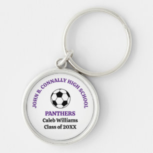 Lila High School Fußballmannschaft Personalisiert Schlüsselanhänger