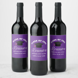 Lila High School Wiedersehen Personalisiert Partys Weinetikett