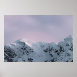 Lila Himmel über Bergen Poster