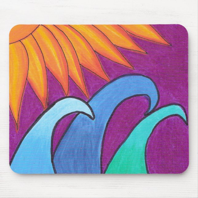 Lila Himmel über Wellen - Mousepad (Vorne)