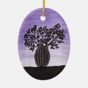 Lila Himmelbaobab-Baum Keramikornament