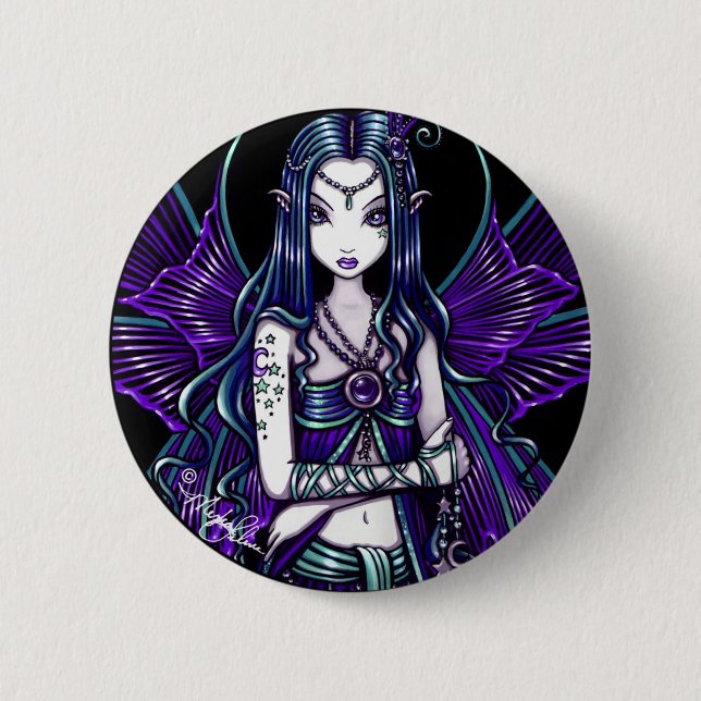Lila himmlischer feenhafter Knopf "Zoe" Button (Vorderseite)