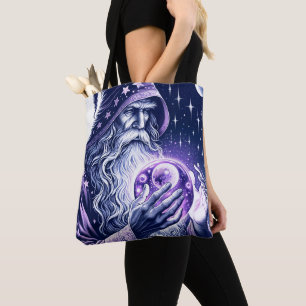 Lila himmlischer Kristallball des Weltraum-Gazings Tasche