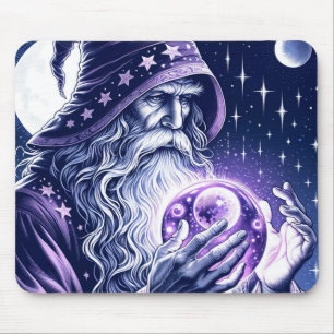 Lila himmlischer Kristallball des Weltraum-Starren Mousepad