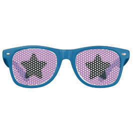 Lila Hintergrund der Schwarzen Sterne Partybrille