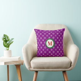 Lila Hintergrund für die Wreath Monogram White Sno Kissen