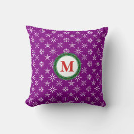 Lila Hintergrund für die Wreath Monogram White Sno Kissen