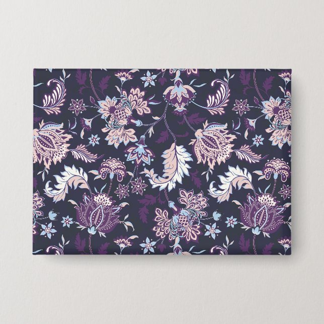 Lila Hintergrund Große Blütenmuster nahtlos Muster Button (Vorderseite)