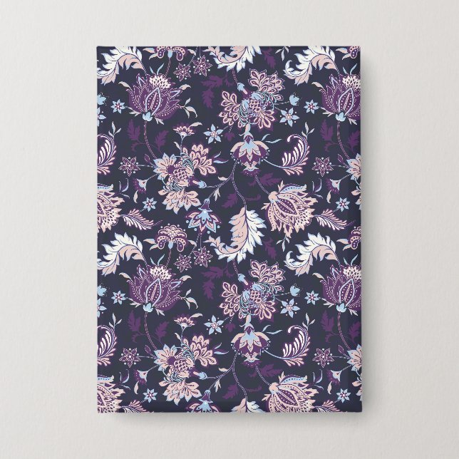 Lila Hintergrund Große Blütenmuster nahtlos Muster Button (Vorderseite)