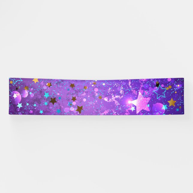 Lila Hintergrund mit Sternen Banner (Horizontal)