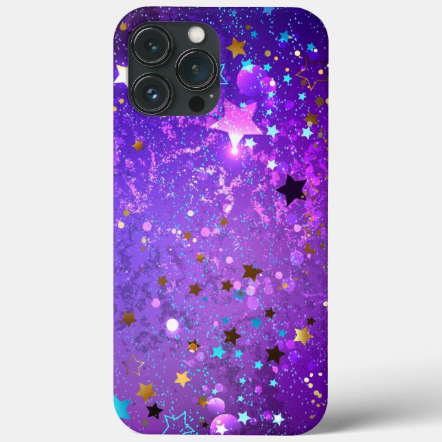Lila Hintergrund mit Sternen Case-Mate iPhone Hülle (Rückseite)