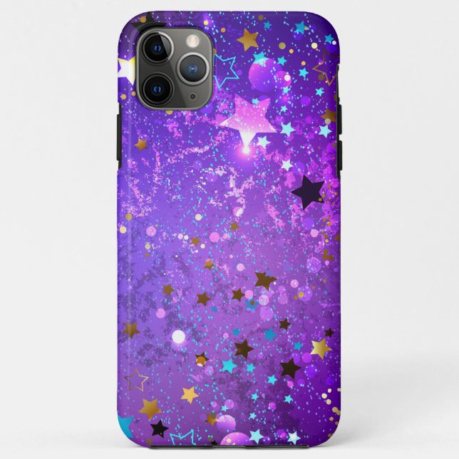 Lila Hintergrund mit Sternen Case-Mate iPhone Hülle (Rückseite)