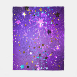 Lila Hintergrund mit Sternen Fleecedecke