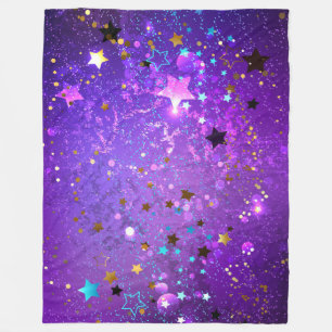 Lila Hintergrund mit Sternen Fleecedecke