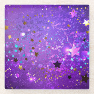 Lila Hintergrund mit Sternen Glasuntersetzer