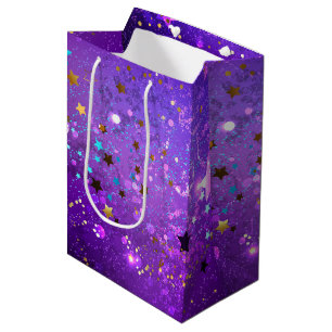 Lila Hintergrund mit Sternen Mittlere Geschenktüte