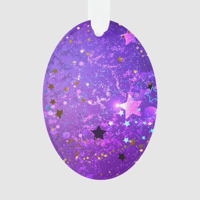 Lila Hintergrund mit Sternen Ornament (Vorderseite)