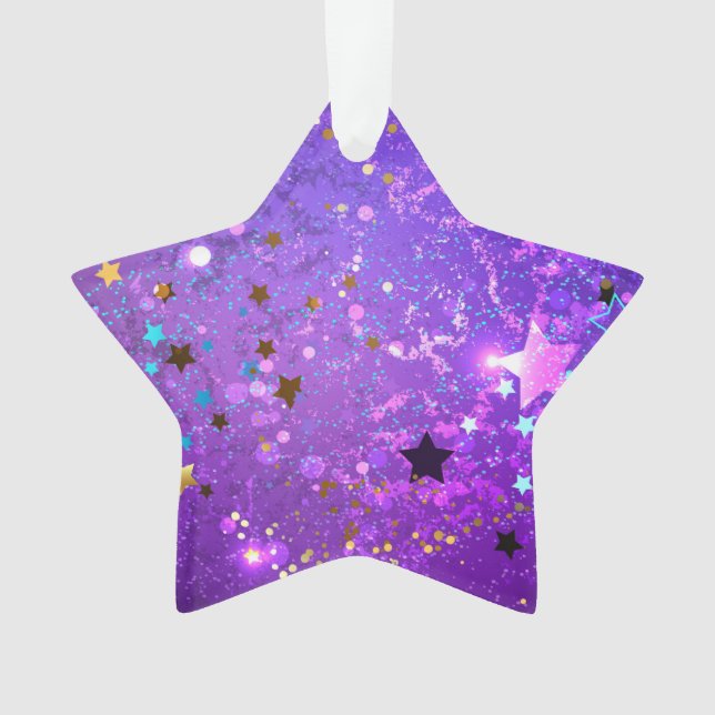Lila Hintergrund mit Sternen Ornament (Vorderseite)