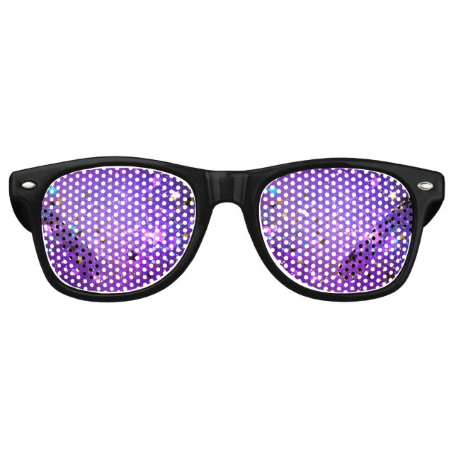 Lila Hintergrund mit Sternen Partybrille (Vorderseite)