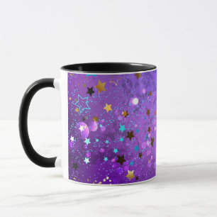 Lila Hintergrund mit Sternen Tasse