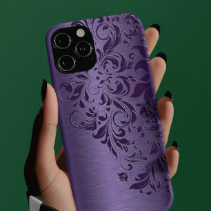 Lila Hintergrund mit tiefer Lila Blumenspitze Case-Mate iPhone 14 Pro Hülle