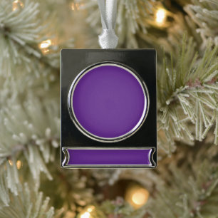 lila Hintergrund mit weißem Rand Banner-Ornament Silber
