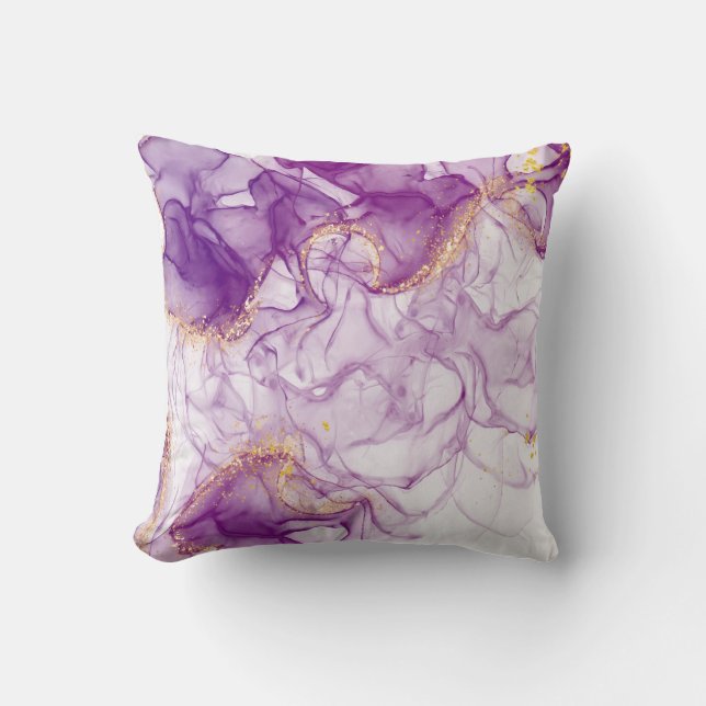 Lila Hintergrundfarbe mit goldenen Folien Kissen (Vorderseite)