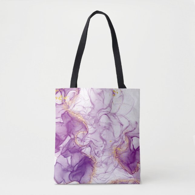 Lila Hintergrundfarbe mit goldenen Folien Tasche (Vorderseite)