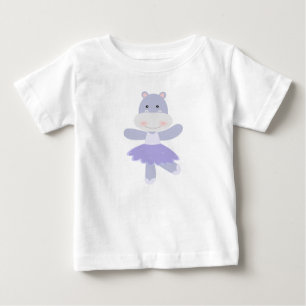 Lila Hippo Ballerina Baby T-shirt