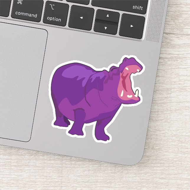 Lila Hippo Vector Sticker (Detail)