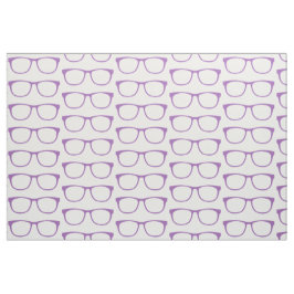 Lila Hipster Geek Glasses Fabric Stoff