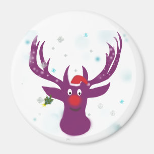 Lila Hirsch Happy Santa Cm Round Magnet