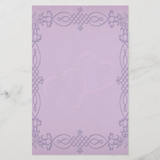 Lila Hochzeit Briefpapier (Vorderseite)