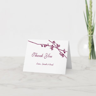 Lila Hochzeit der Rustikalen Wildblume Plum Boho Dankeskarte