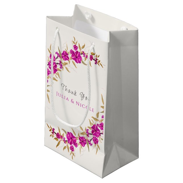 Lila Hochzeit des Wilden Trumpeten Weingarten Kleine Geschenktüte (Vorderseite Schrägansicht)